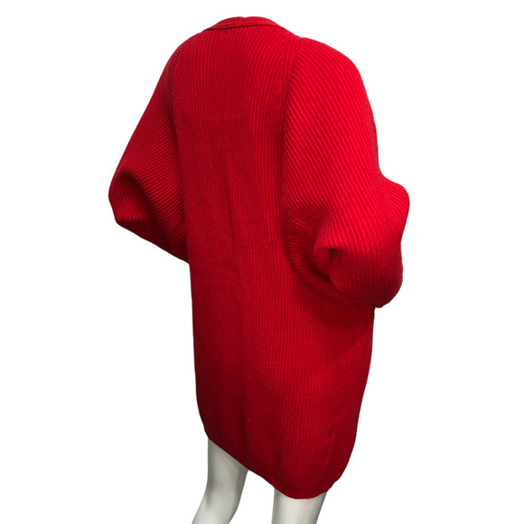 Lovers + Friends Sz XS Sweaters Lovers and Friends Red Ribbed Cardigan Oversized - Picture 9 of 15